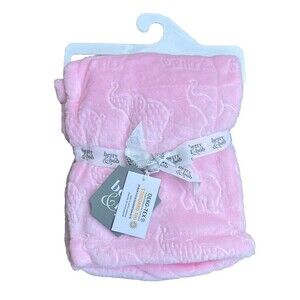 Betty & Bob Pink Embossed Elephant Plush Baby Blanket Sherpa Soft Cozy Girls New